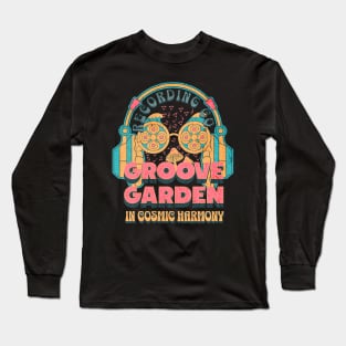 Music Record Company Tape Groove Psychedelic Headphones Cosmic Harmony Long Sleeve T-Shirt